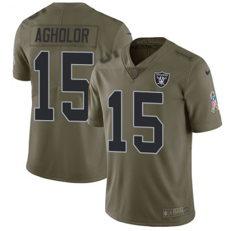 Nike Las Vegas Raiders No15 Nelson Agholor Olive/Gold Youth Stitched NFL Limited 2017 Salute To Service Jersey